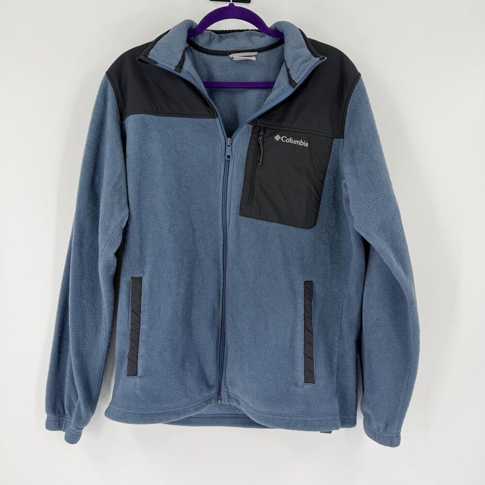 Columbia Men's Medium Granite Mountain Fleece Jacket Blue & Gray